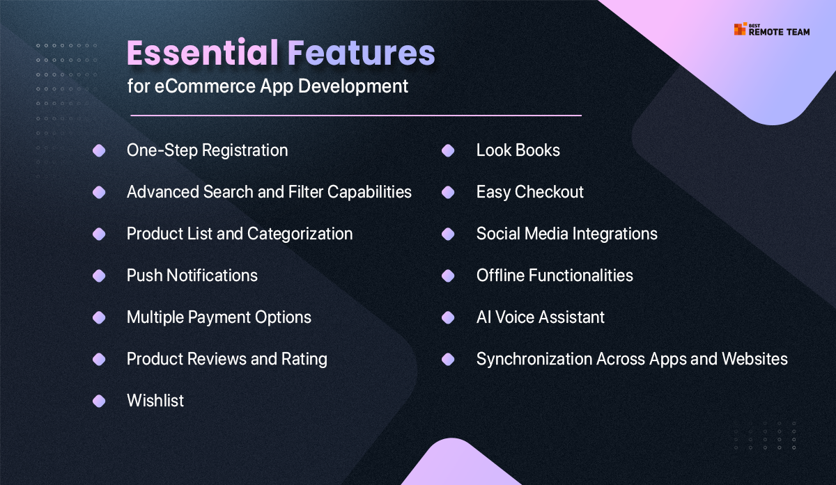 essential features for e-commerce app development