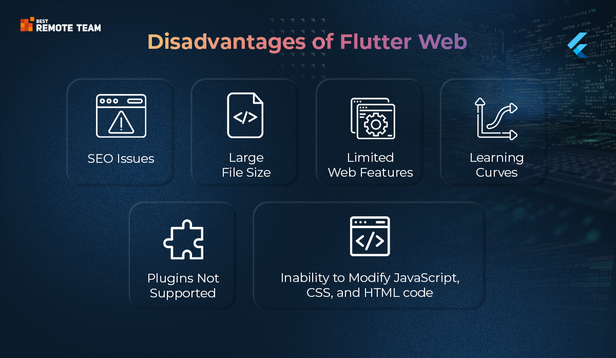 disadvantages of flutter web 