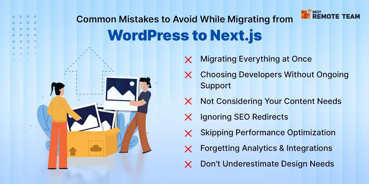Common mistakes to avoid during WordPress to Next.js migration process